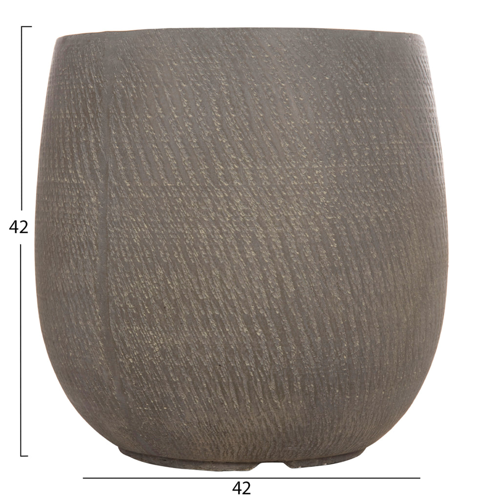 ΣΕΤ 4ΤΜΧ ΓΛΑΣΤΡΕΣ ΣΤΡΟΓΓΥΛΕΣ GARDENER HM4726 FIBERCLAY ΓΚΡΙΖΟΠΡΑΣΙΝΟ Φ52x55Υεκ