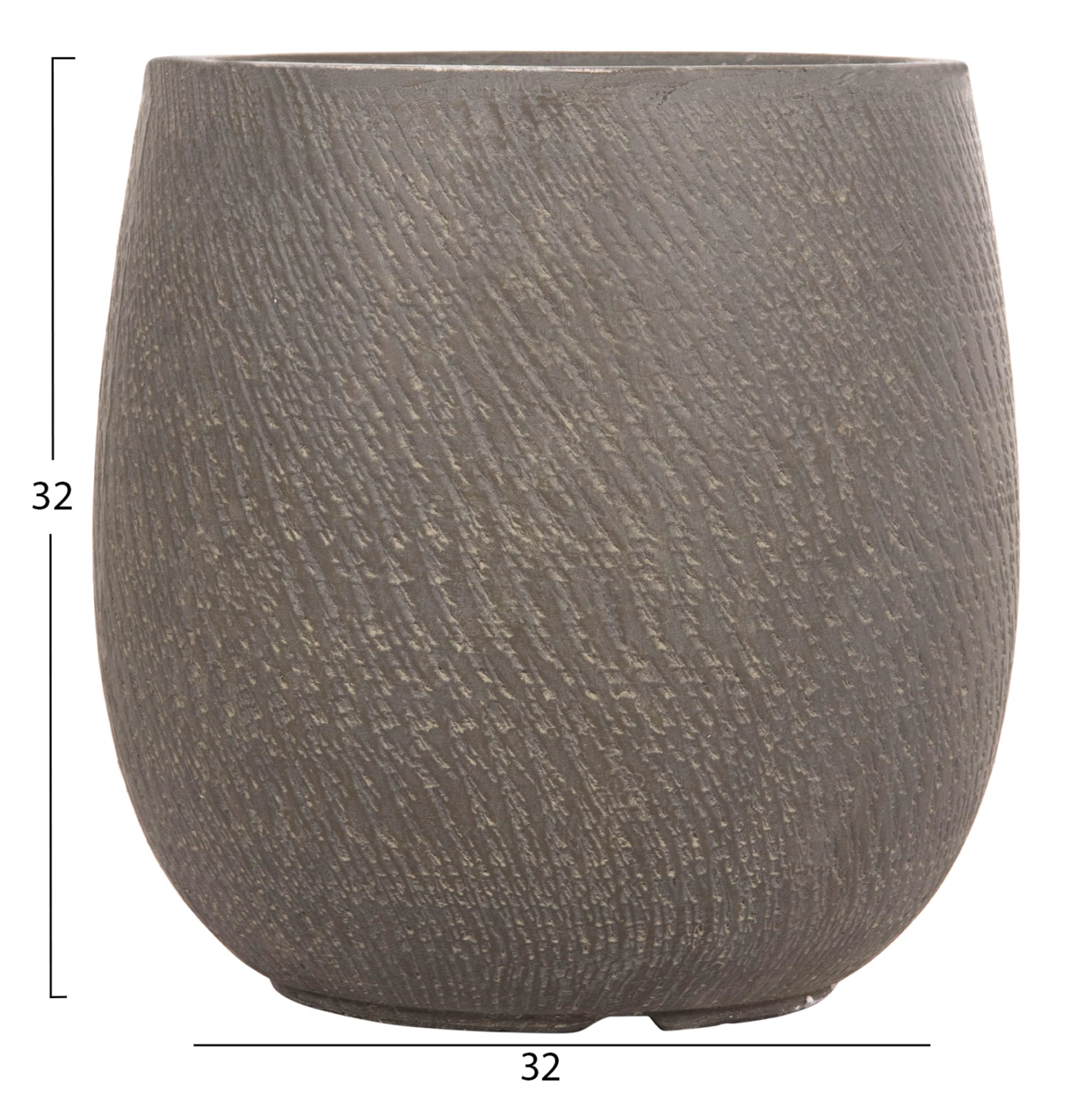 ΣΕΤ 4ΤΜΧ ΓΛΑΣΤΡΕΣ ΣΤΡΟΓΓΥΛΕΣ GARDENER HM4726 FIBERCLAY ΓΚΡΙΖΟΠΡΑΣΙΝΟ Φ52x55Υεκ