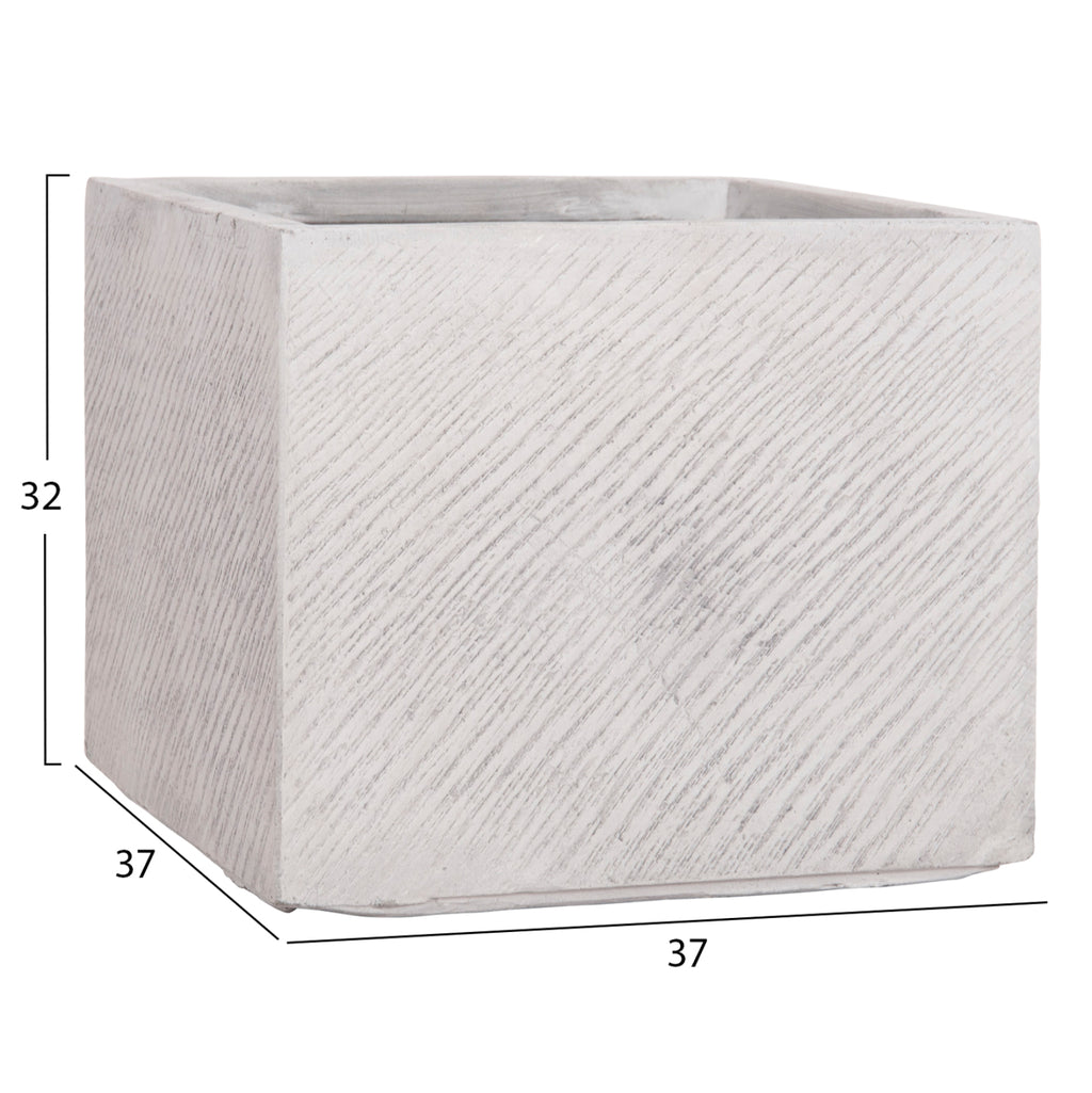 ΣΕΤ 4ΤΜΧ ΓΛΑΣΤΡΕΣ ΤΕΤΡΑΓΩΝΕΣ GARDENER HM4730 FIBERCLAY ΓΚΡΙ CEMENT 37x37x32Υεκ.