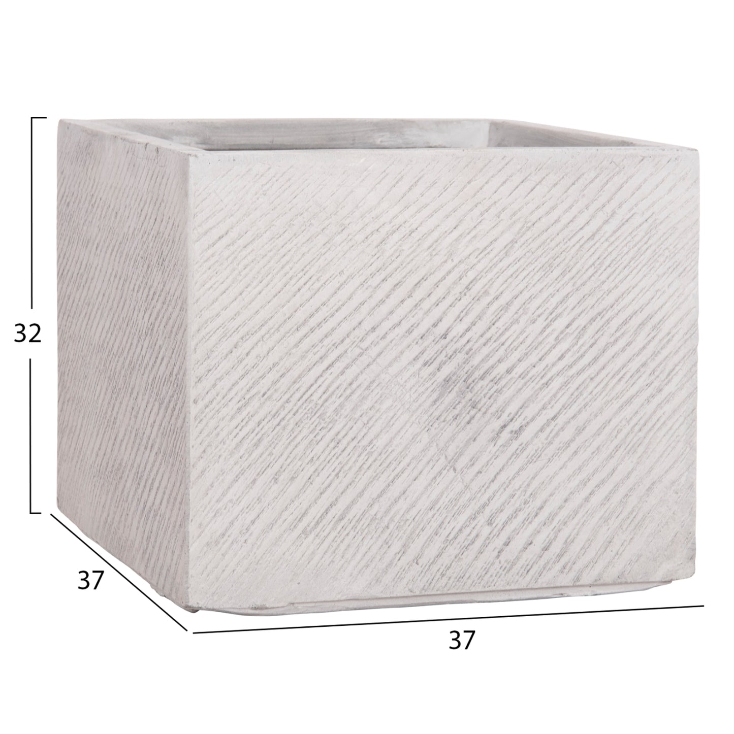 ΣΕΤ 4ΤΜΧ ΓΛΑΣΤΡΕΣ ΤΕΤΡΑΓΩΝΕΣ GARDENER HM4730 FIBERCLAY ΓΚΡΙ CEMENT 37x37x32Υεκ.