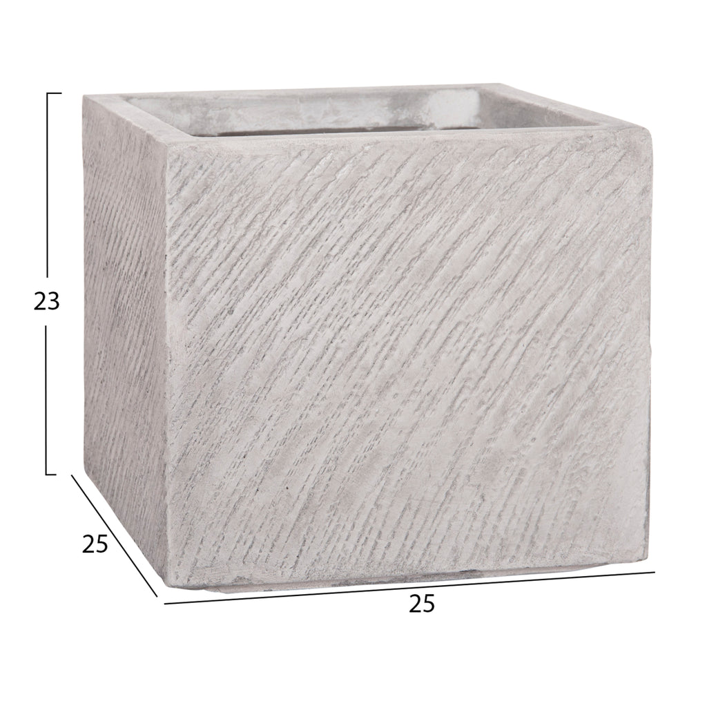 ΣΕΤ 4ΤΜΧ ΓΛΑΣΤΡΕΣ ΤΕΤΡΑΓΩΝΕΣ GARDENER HM4730 FIBERCLAY ΓΚΡΙ CEMENT 37x37x32Υεκ.