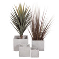 ΣΕΤ 4ΤΜΧ ΓΛΑΣΤΡΕΣ ΤΕΤΡΑΓΩΝΕΣ GARDENER HM4730 FIBERCLAY ΓΚΡΙ CEMENT 37x37x32Υεκ.