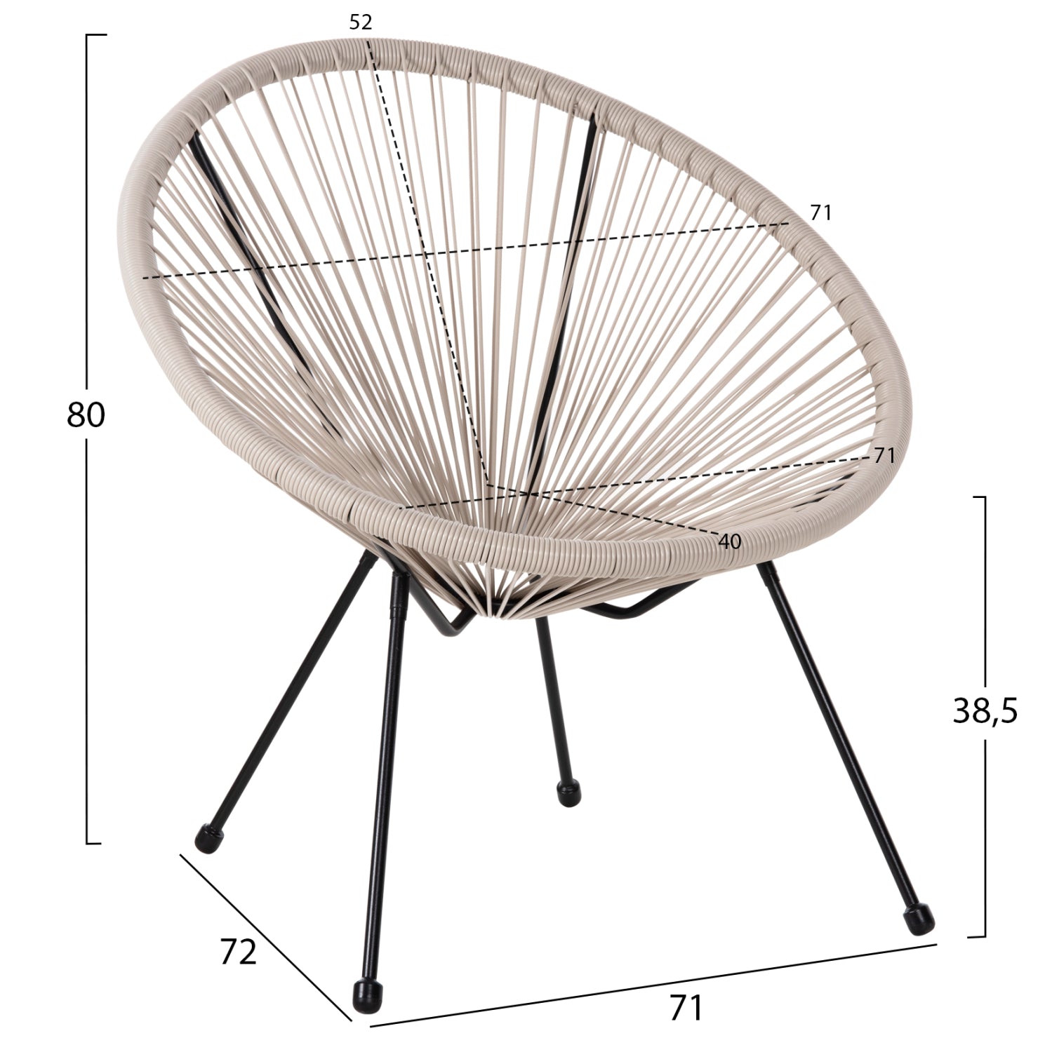 ΣΕΤ ΕΞΩΤΕΡΙΚΟΥ ΧΩΡΟΥ 3ΤΜΧ ACAPULCO HM11861.03 P.E.RATTAN ΕΚΡΟΥ-ΜΕΤΑΛΛΟ ΣΕ ΜΑΥΡΟ