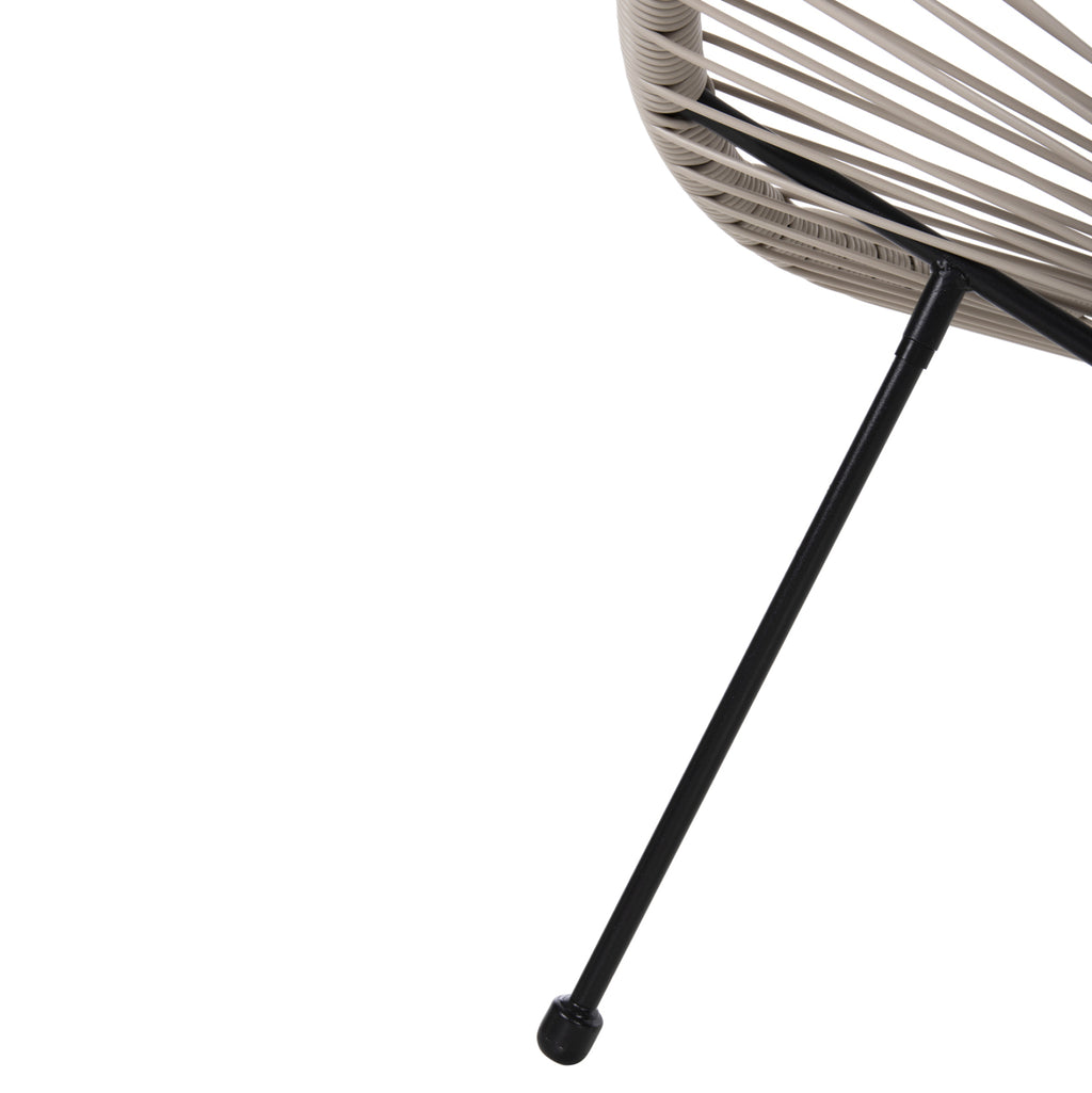 ΣΕΤ ΕΞΩΤΕΡΙΚΟΥ ΧΩΡΟΥ 3ΤΜΧ ACAPULCO HM11861.03 P.E.RATTAN ΕΚΡΟΥ-ΜΕΤΑΛΛΟ ΣΕ ΜΑΥΡΟ