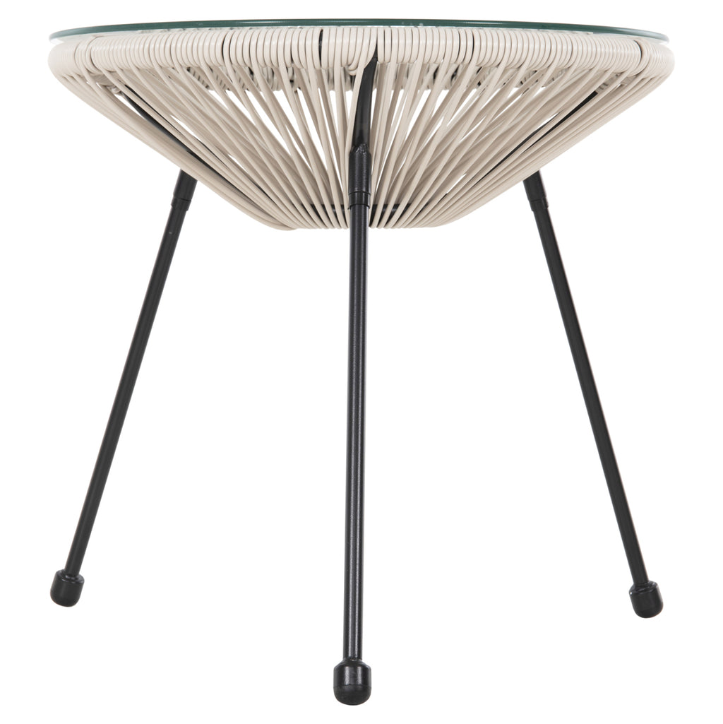 ΣΕΤ ΕΞΩΤΕΡΙΚΟΥ ΧΩΡΟΥ 3ΤΜΧ ACAPULCO HM11861.03 P.E.RATTAN ΕΚΡΟΥ-ΜΕΤΑΛΛΟ ΣΕ ΜΑΥΡΟ