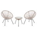 ΣΕΤ ΕΞΩΤΕΡΙΚΟΥ ΧΩΡΟΥ 3ΤΜΧ ACAPULCO HM11861.03 P.E.RATTAN ΕΚΡΟΥ-ΜΕΤΑΛΛΟ ΣΕ ΜΑΥΡΟ