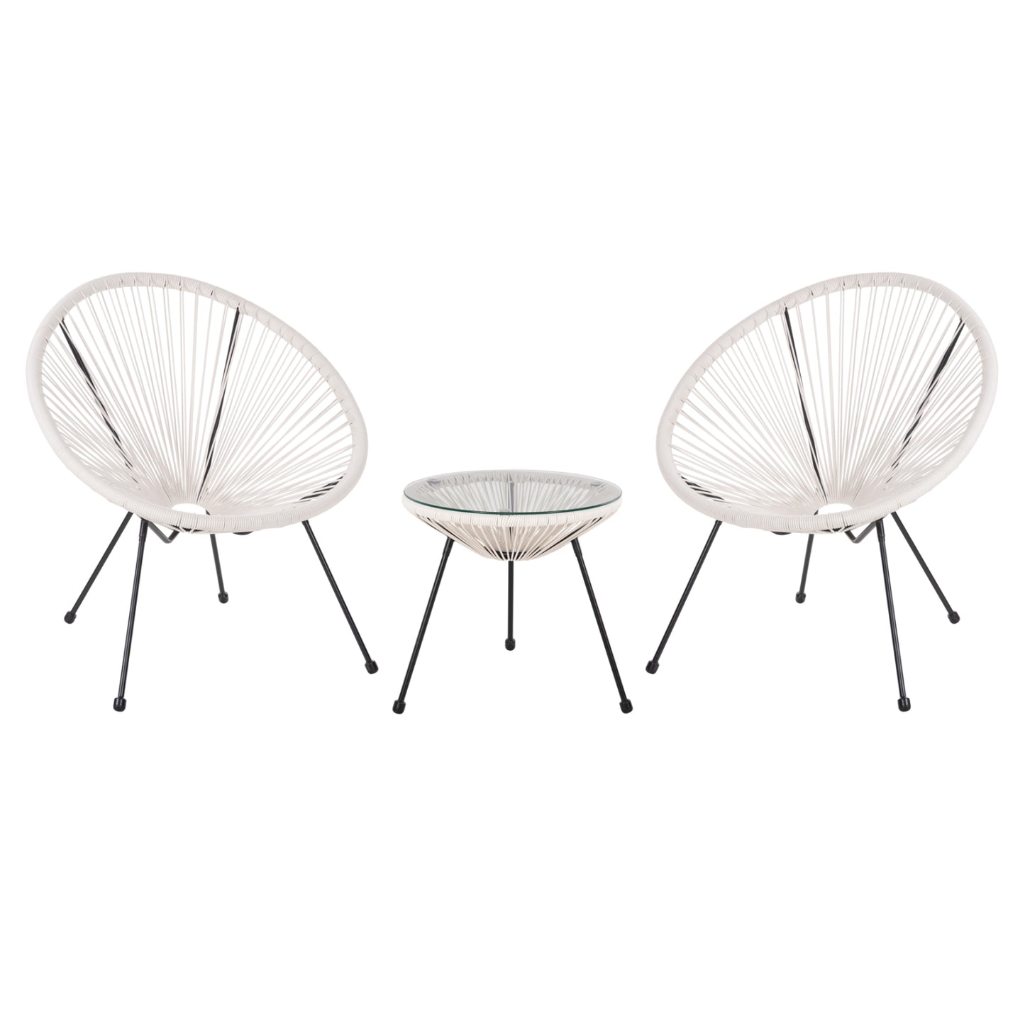 ΣΕΤ ΕΞΩΤΕΡΙΚΟΥ ΧΩΡΟΥ 3ΤΜΧ ACAPULCO HM11861.12 P.E.RATTAN ΛΕΥΚΟ-ΜΕΤΑΛΛΟ ΣΕ ΜΑΥΡΟ