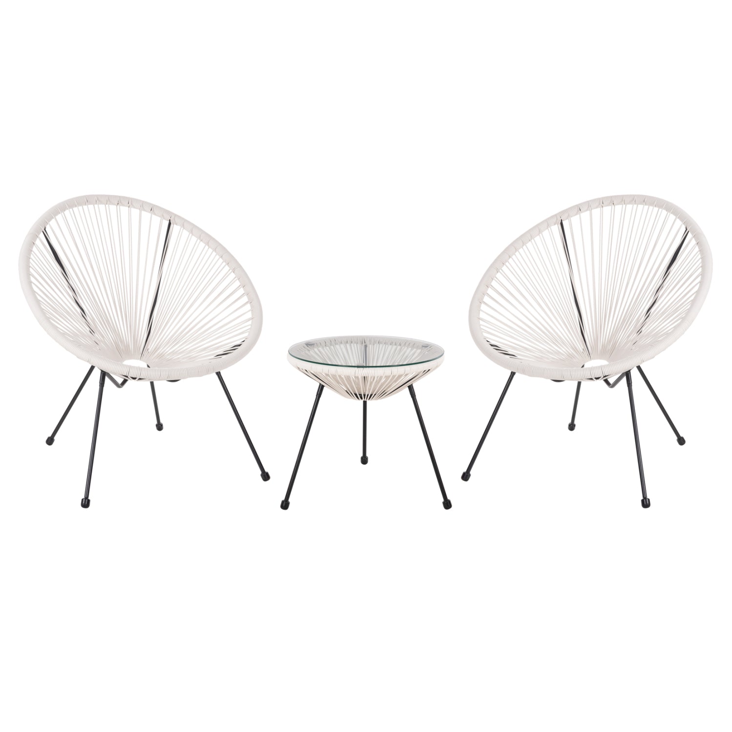 ΣΕΤ ΕΞΩΤΕΡΙΚΟΥ ΧΩΡΟΥ 3ΤΜΧ ACAPULCO HM11861.12 P.E.RATTAN ΛΕΥΚΟ-ΜΕΤΑΛΛΟ ΣΕ ΜΑΥΡΟ