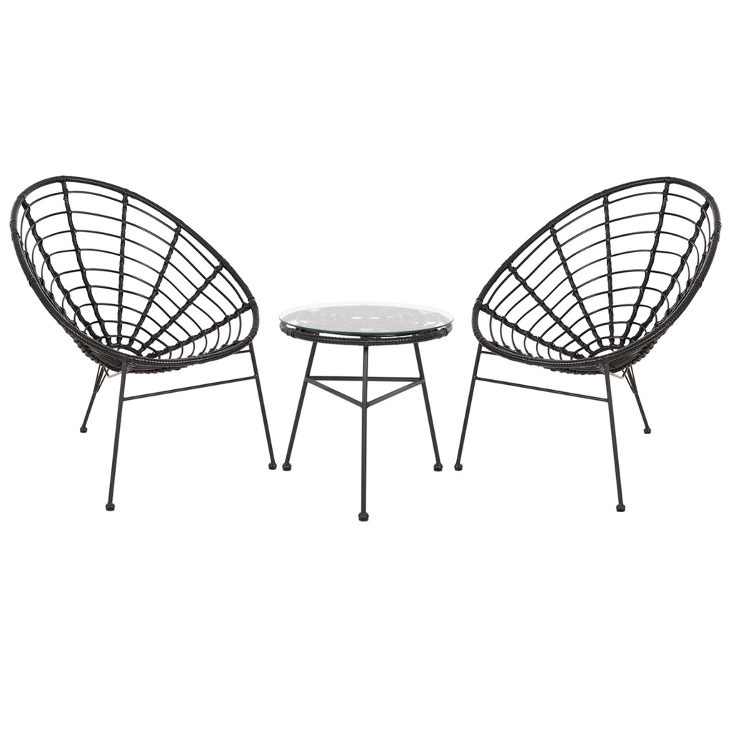 ΣΕΤ ΕΞΩΤΕΡΙΚΟΥ ΧΩΡΟΥ 3ΤΜΧ ALLEGRA HM21047.12 ΜΑΥΡΟ ΣΥΝΘ.RATTAN & ΜΕΤΑΛΛΟ