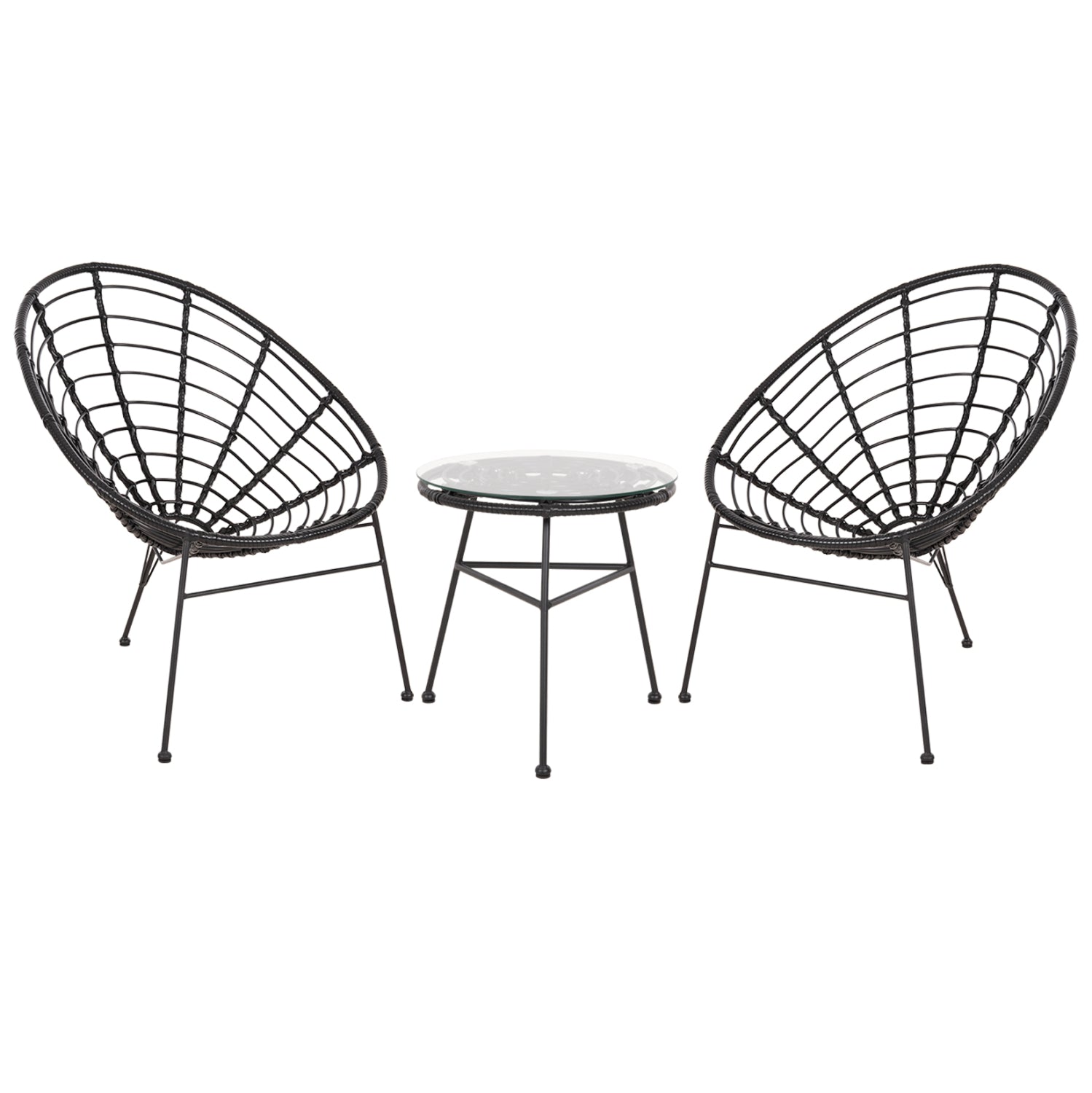 ΣΕΤ ΕΞΩΤΕΡΙΚΟΥ ΧΩΡΟΥ 3ΤΜΧ ALLEGRA HM21047.12 ΜΑΥΡΟ ΣΥΝΘ.RATTAN & ΜΕΤΑΛΛΟ
