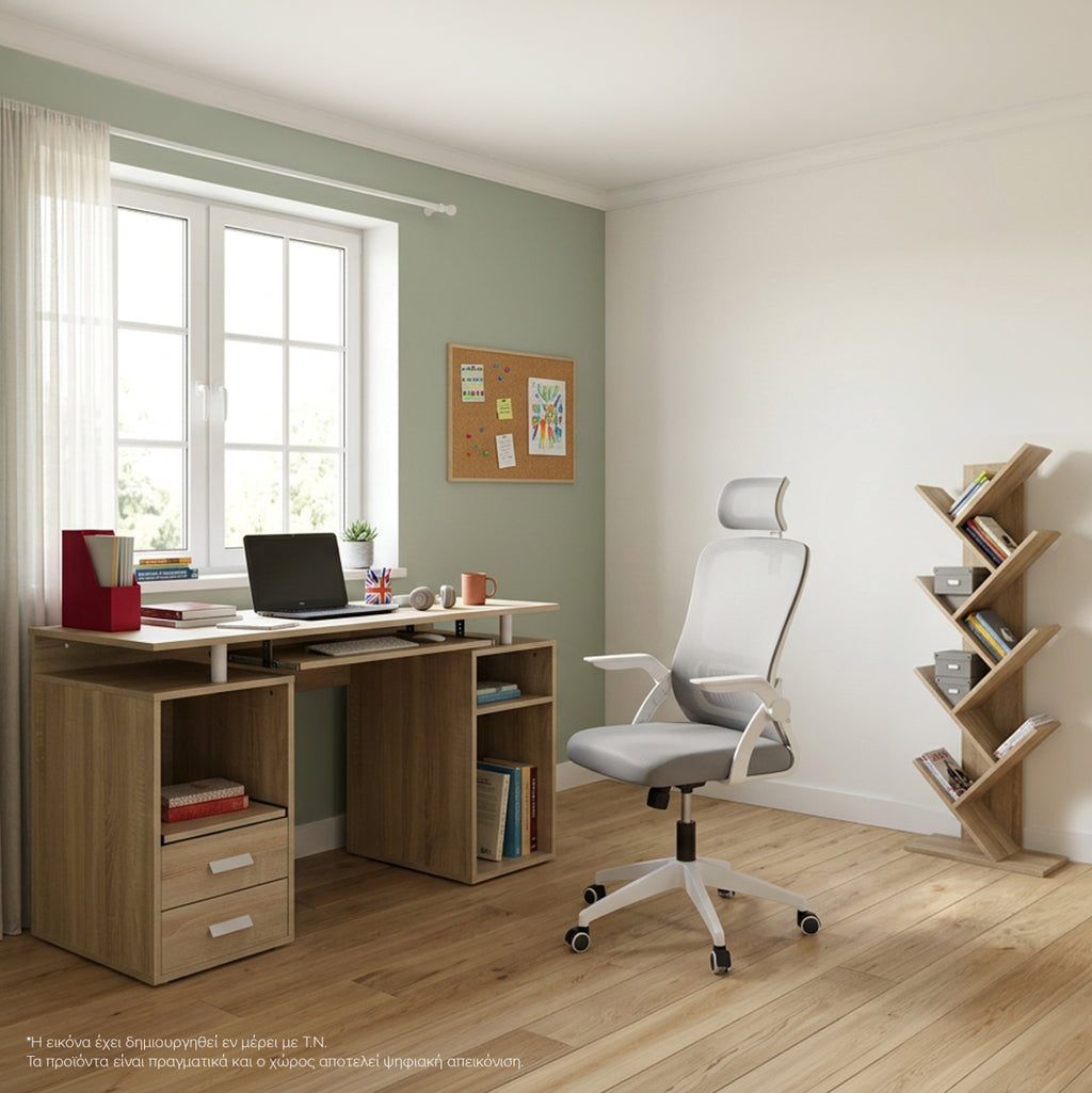 ΣΕΤ ΦΟΙΤΗΤΙΚΟ 3ΤΜΧ HM11207 ΓΡΑΦΕΙΟ+ΒΙΒΛΙΟΘΗΚΗ+ΚΑΡΕΚΛΑ ΓΡΑΦΕΙΟΥ--SONAMA/ΛΕΥΚΟ