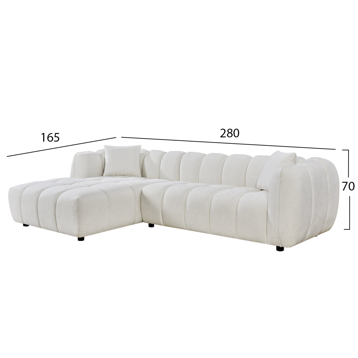 ΣΕΤ ΚΑΝΑΠΕΣ ΓΩΝΙΑ (ΑΡΙΣΤΕΡΗ)-ΠΟΛΥΘΡΟΝΑ LOUNGE LYKKE HM10820.02L ΕΚΡΟΥ ΥΦΑΣΜΑ