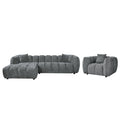 ΣΕΤ ΚΑΝΑΠΕΣ ΓΩΝΙΑ (ΑΡΙΣΤΕΡΗ)-ΠΟΛΥΘΡΟΝΑ LOUNGE LYKKE HM10820.01L ΓΚΡΙ ΥΦΑΣΜΑ