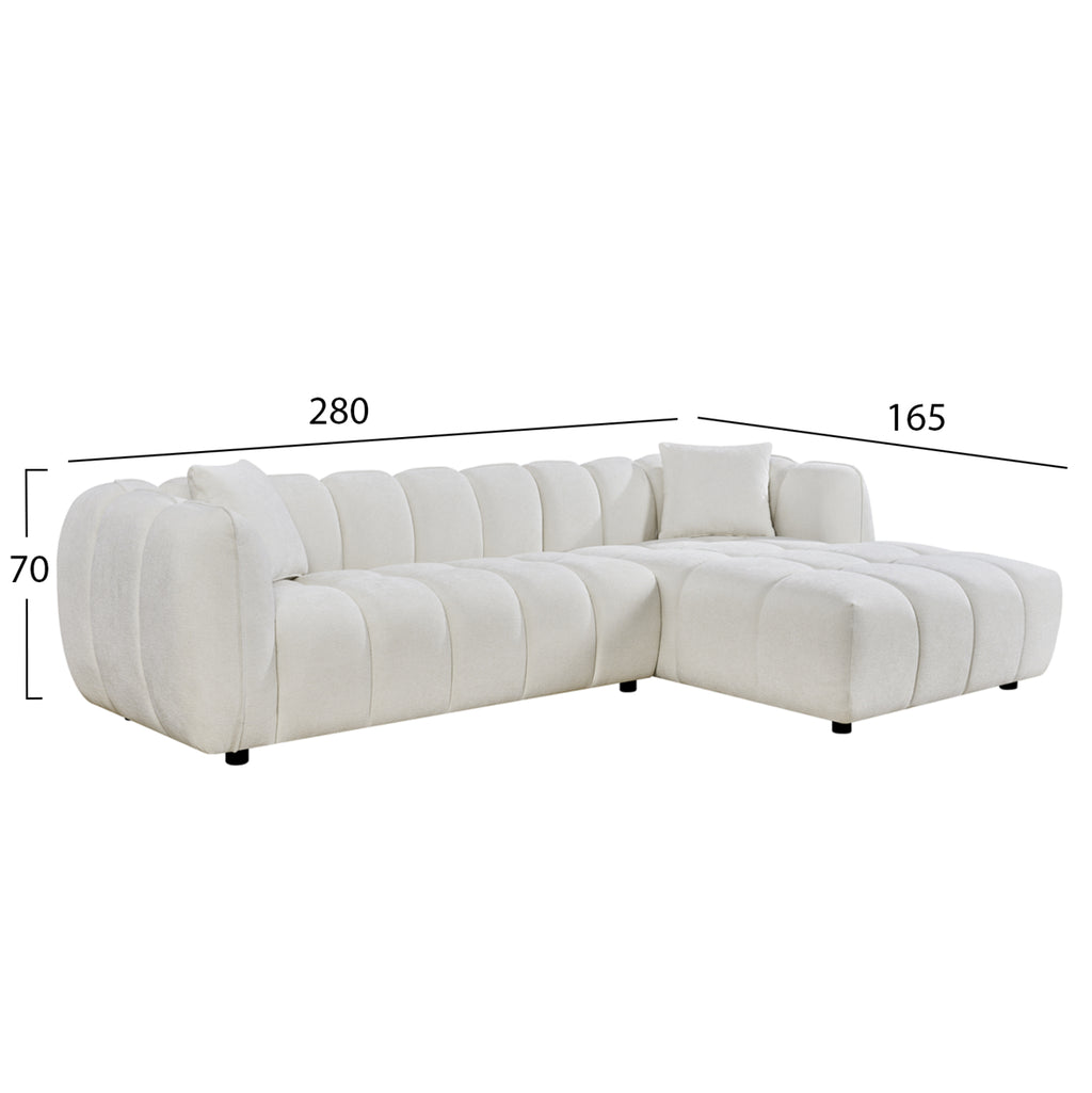 ΣΕΤ ΚΑΝΑΠΕΣ ΓΩΝΙΑ (ΔΕΞΙΑ)-ΠΟΛΥΘΡΟΝΑ LOUNGE LYKKE HM10820.02R ΕΚΡΟΥ ΥΦΑΣΜΑ