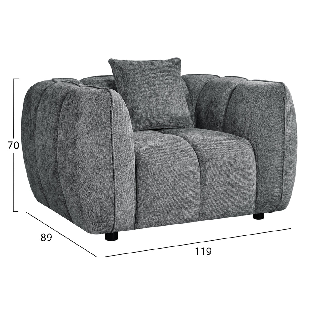 ΣΕΤ ΚΑΝΑΠΕΣ ΓΩΝΙΑ (ΔΕΞΙΑ)-ΠΟΛΥΘΡΟΝΑ LOUNGE LYKKE HM10820.01R ΓΚΡΙ ΥΦΑΣΜΑ