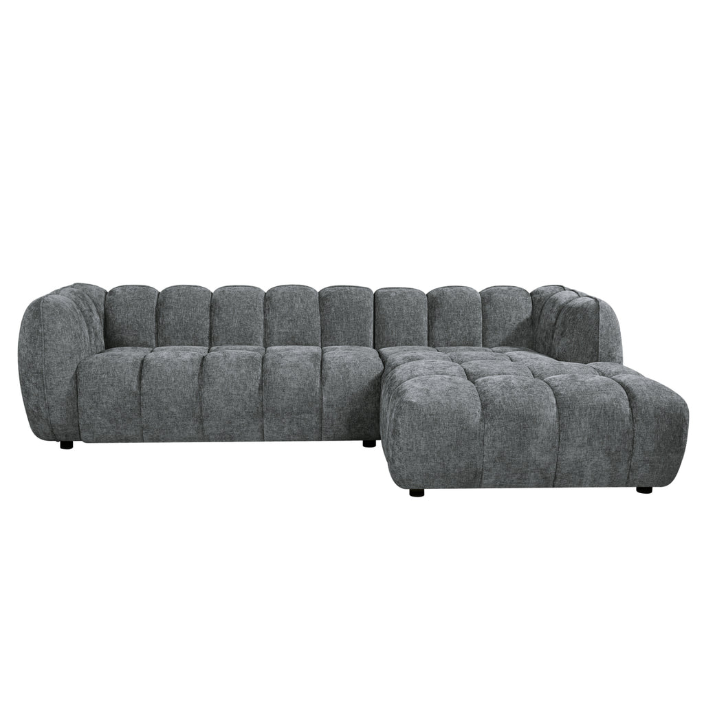 ΣΕΤ ΚΑΝΑΠΕΣ ΓΩΝΙΑ (ΔΕΞΙΑ)-ΠΟΛΥΘΡΟΝΑ LOUNGE LYKKE HM10820.01R ΓΚΡΙ ΥΦΑΣΜΑ