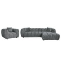 ΣΕΤ ΚΑΝΑΠΕΣ ΓΩΝΙΑ (ΔΕΞΙΑ)-ΠΟΛΥΘΡΟΝΑ LOUNGE LYKKE HM10820.01R ΓΚΡΙ ΥΦΑΣΜΑ