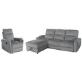 ΣΕΤ ΚΑΝΑΠΕΣ-ΠΟΛΥΘΡΟΝΑ RELAX SYNTHIA HM10735.03 ΓΚΡΙ ΥΦΑΣΜΑ-ΗΛ.ΑΝΑΚΛΙΣΗ [L]