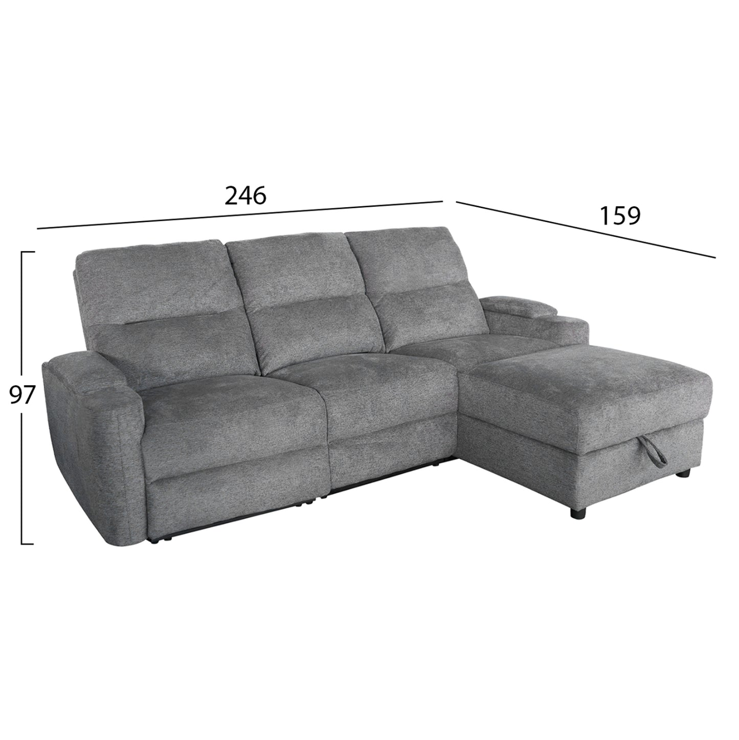 ΣΕΤ ΚΑΝΑΠΕΣ-ΠΟΛΥΘΡΟΝΑ RELAX SYNTHIA HM10736.03 ΓΚΡΙ ΥΦΑΣΜΑ-ΗΛ.ΑΝΑΚΛΙΣΗ [R]