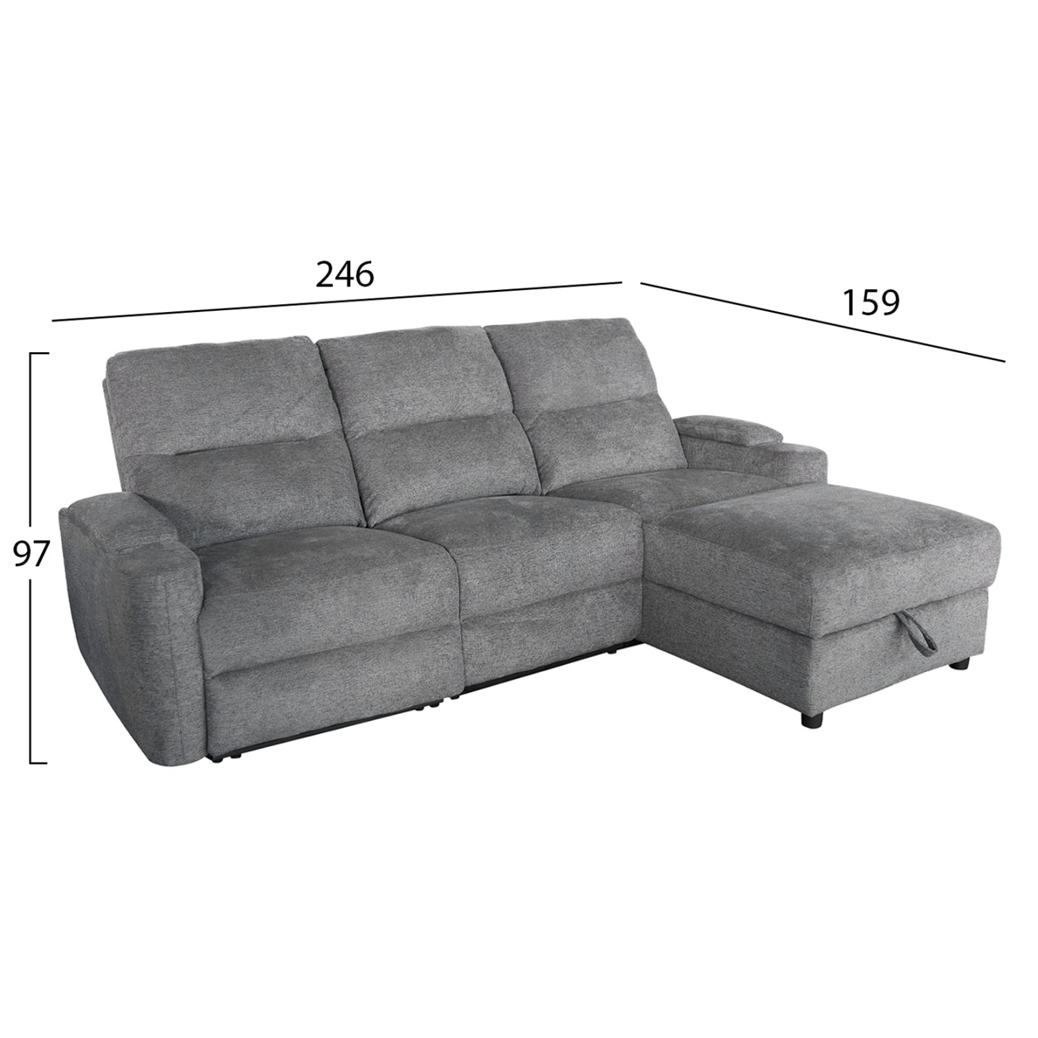 ΣΕΤ ΚΑΝΑΠΕΣ-ΠΟΛΥΘΡΟΝΑ RELAX SYNTHIA HM10736.03 ΓΚΡΙ ΥΦΑΣΜΑ-ΗΛ.ΑΝΑΚΛΙΣΗ [R]