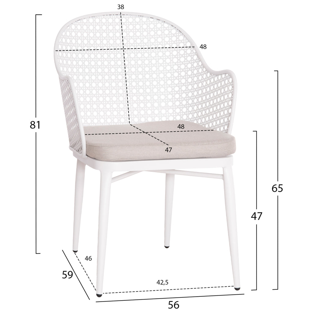 ΣΕΤ LOUNGE 3TMX ΕΞ.ΧΩΡΟΥ OREGO HM21107.02 ΑΛΟΥΜΙΝΙΟ & ΜΕΤΑΛΛΟ ΣΕ ΛΕΥΚΟ