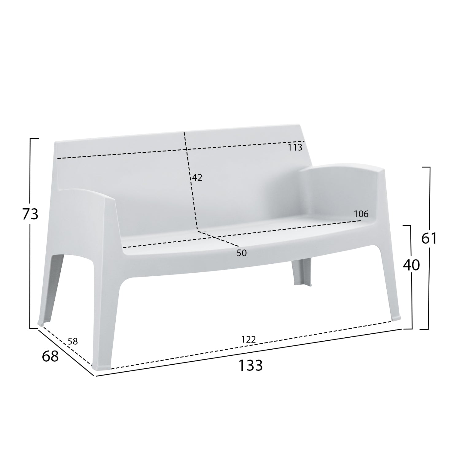 ΣΕΤ LOUNGE 4ΤΜΧ SLEEK HM21275.01 ΛΕΥΚΟ ΠΟΛΥΠΡΟΠΥΛΕΝΙΟ