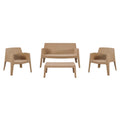 ΣΕΤ LOUNGE 4ΤΜΧ SLEEK HM21275.03 ΚΑΠΟΥΤΣΙΝΟ ΠΟΛΥΠΡΟΠΥΛΕΝΙΟ