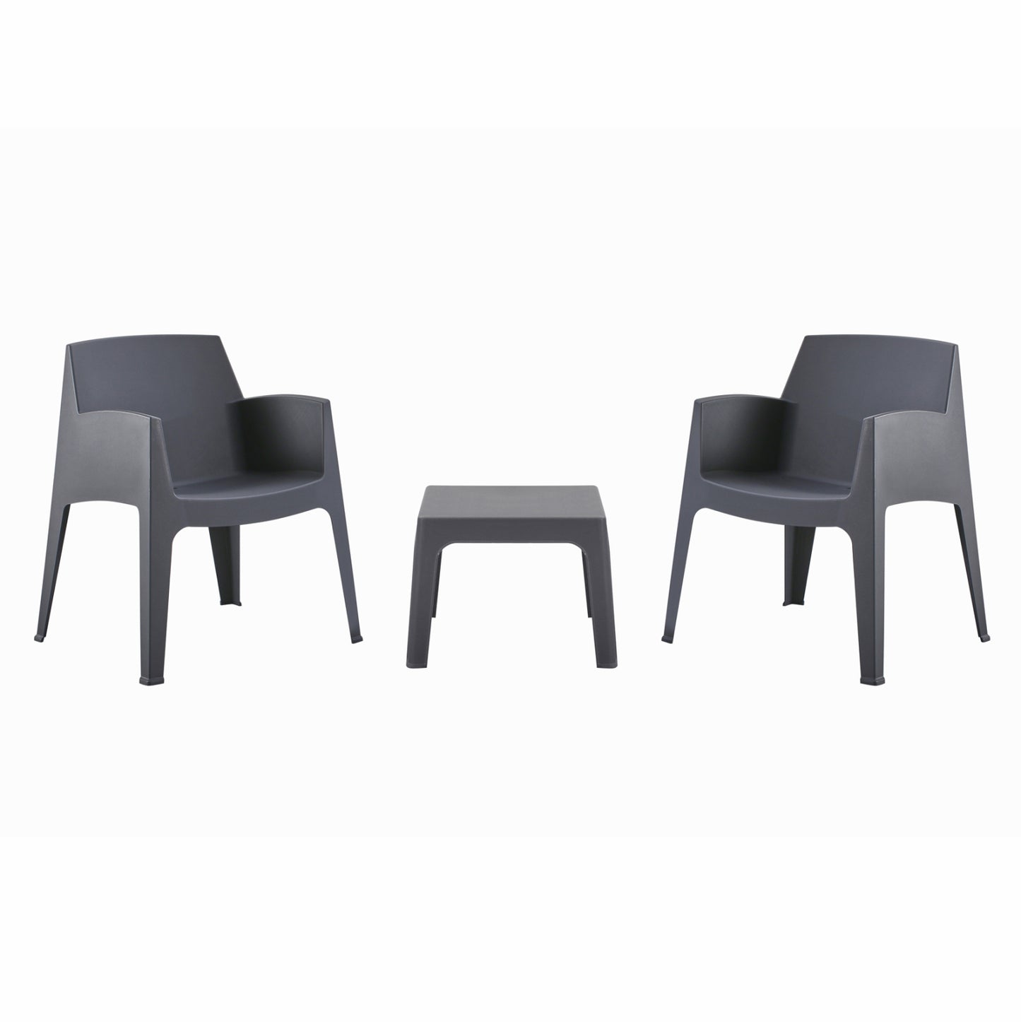 ΣΕΤ 3ΤΜΧ ΠΟΛΥΠΡΟΠΥΛΕΝΙΟΥ SLEEK HM21267.10 ΤΡΑΠΕΖΑΚΙ & 2 ΠΟΛΥΘΡΟΝΕΣ-ΓΚΡΙ
