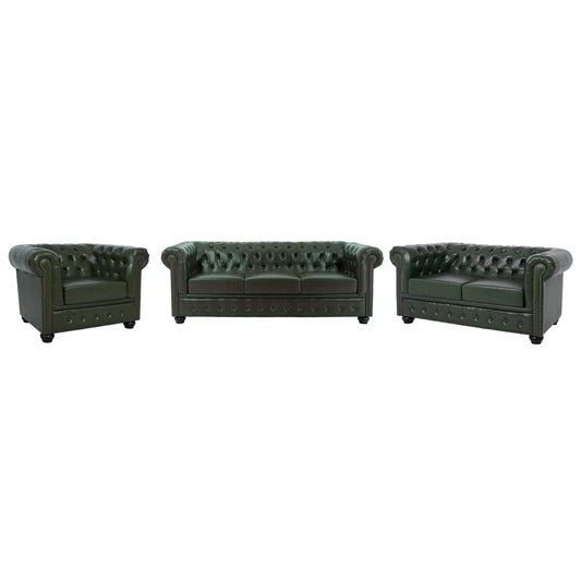 ΣΕΤ ΣΑΛΟΝΙ 3ΤΜΧ MOBAR HM10912.08 PU ΔΕΡΜΑ Τ.CHESTERFIELD ΚΥΠΑΡΙΣΣΙ