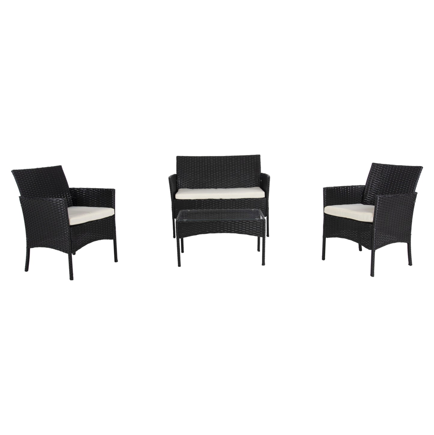 ΣΕΤ ΣΑΛΟΝΙ 4ΤΜΧ STASIA HM6089.04 ΣΥΝΘ.RATTAN ΜΑΥΡΟ-ΜΠΕΖ ΜΑΞΙΛΑΡΙΑ