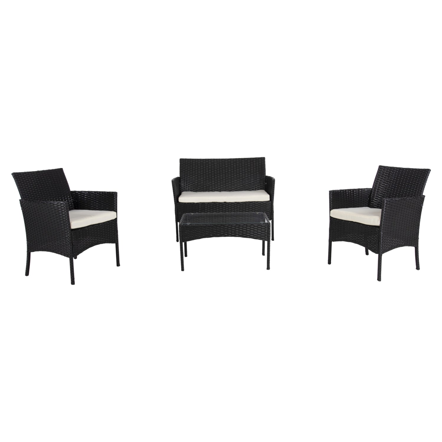 ΣΕΤ ΣΑΛΟΝΙ 4ΤΜΧ STASIA HM6089.04 ΣΥΝΘ.RATTAN ΜΑΥΡΟ-ΜΠΕΖ ΜΑΞΙΛΑΡΙΑ