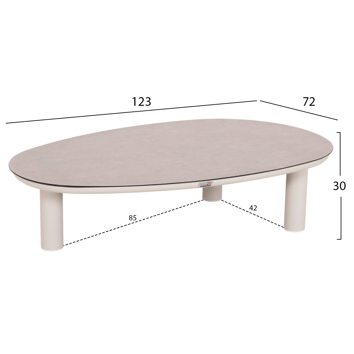 ΣΕΤ ΣΑΛΟΝΙ 4ΤΜΧ MAHAL HM6424.02 ΚΡΕΜ ΑΛΟΥΜΙΝΙΟ--ΜΠΕΖ OLEFIN & ΣΧΟΙΝΙ STRAP