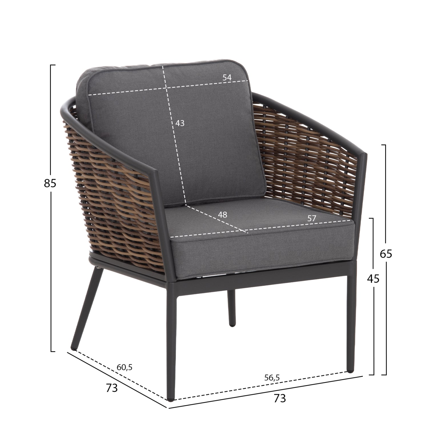 ΣΕΤ ΣΑΛΟΝΙ 4ΤΜΧ CASSIAN HM6552.01 ΑΛΟΥΜΙΝΙΟ & ΜΑΞΙΛΑΡΙΑ ΓΚΡΙ-ΜΠΕΖ P.E.RATTAN