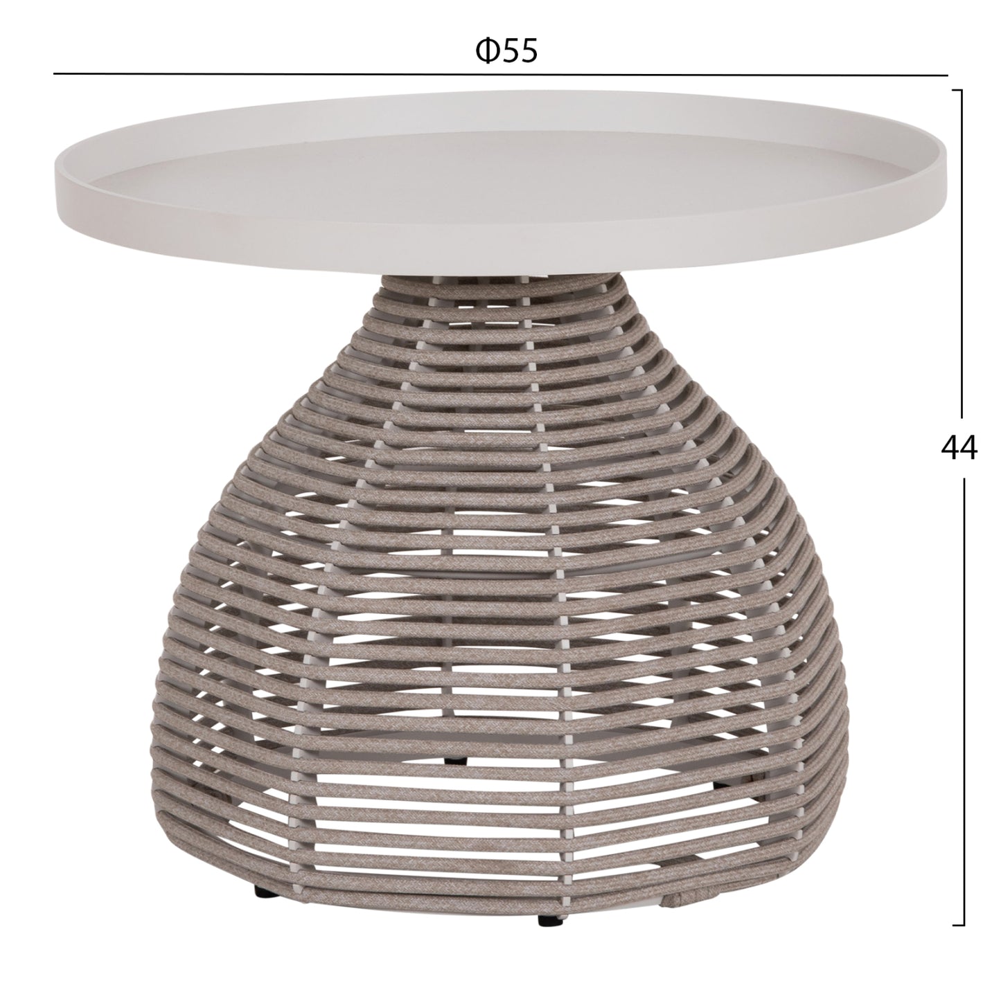 ΣΕΤ ΣΑΛΟΝΙ 5ΤΜΧ DRISCOLL ΗM6473.02 IVORY ΑΛΟΥΜΙΝΙΟ--ΜΠΕΖ ΣΧΟΙΝΙ & OLEFIN ΥΦΑΣΜΑ