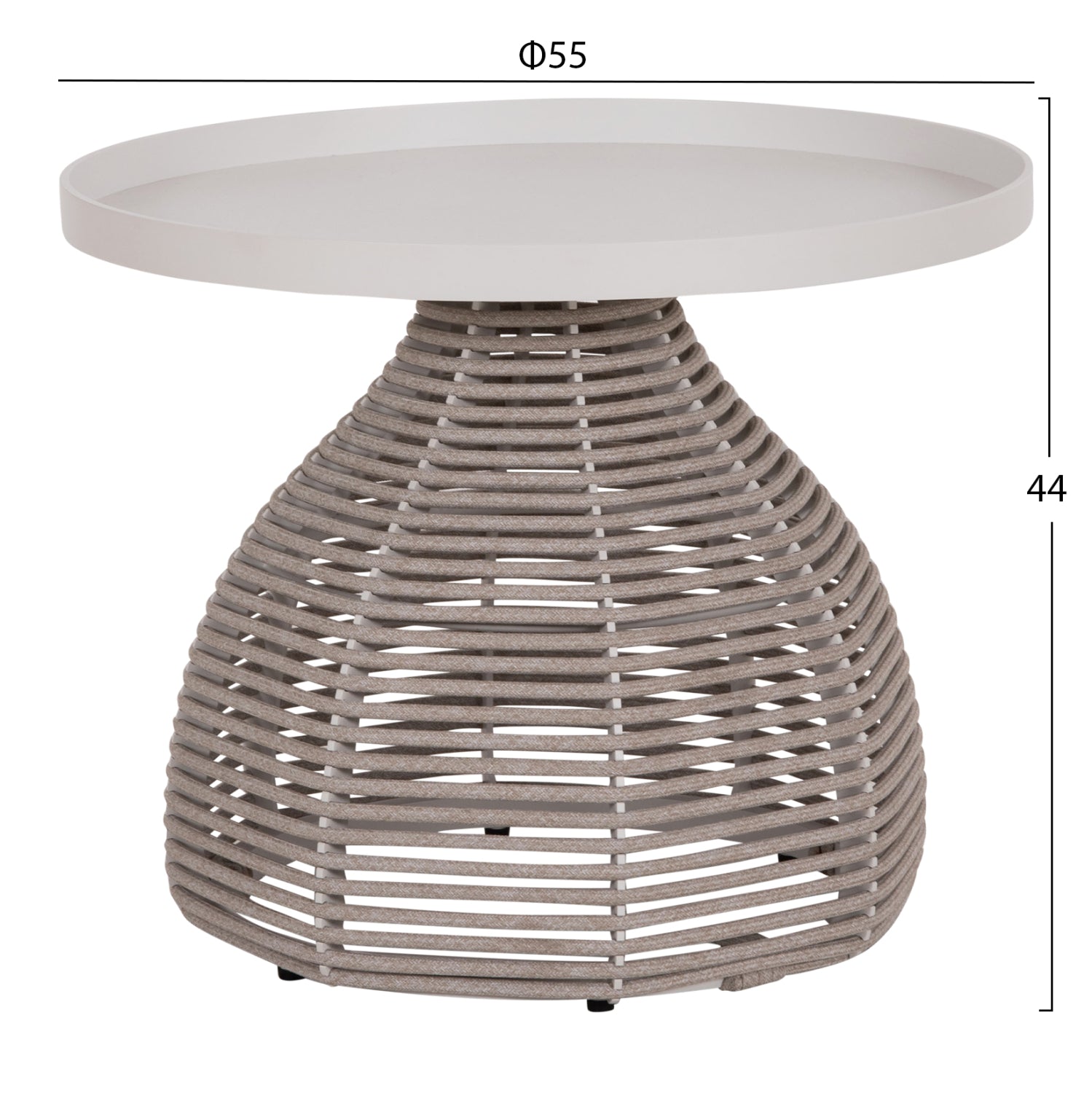 ΣΕΤ ΣΑΛΟΝΙ 5ΤΜΧ DRISCOLL ΗM6473.02 IVORY ΑΛΟΥΜΙΝΙΟ--ΜΠΕΖ ΣΧΟΙΝΙ & OLEFIN ΥΦΑΣΜΑ