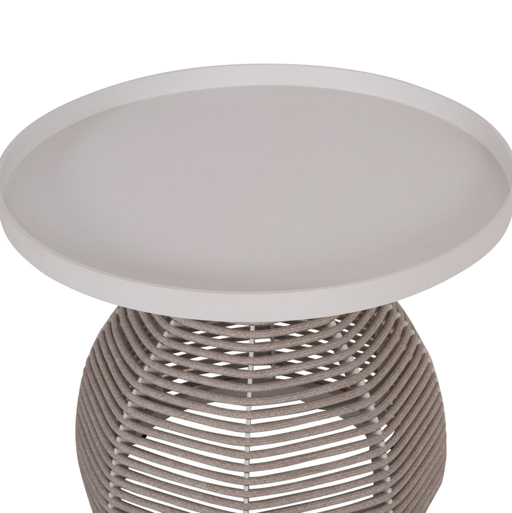 ΣΕΤ ΣΑΛΟΝΙ 5ΤΜΧ DRISCOLL ΗM6473.02 IVORY ΑΛΟΥΜΙΝΙΟ--ΜΠΕΖ ΣΧΟΙΝΙ & OLEFIN ΥΦΑΣΜΑ