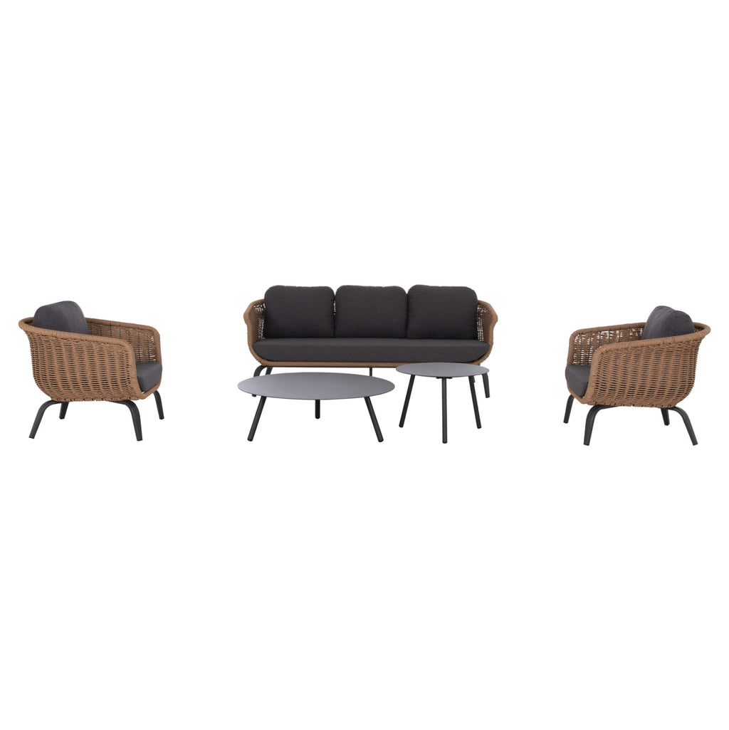 ΣΕΤ ΣΑΛΟΝΙ 5ΤΜΧ STERN HM6555.01 ΓΚΡΙ ΑΛΟΥΜΙΝΙΟ & OLEFIN--TWIST WICKER ΣΕ ΦΥΣΙΚΟ