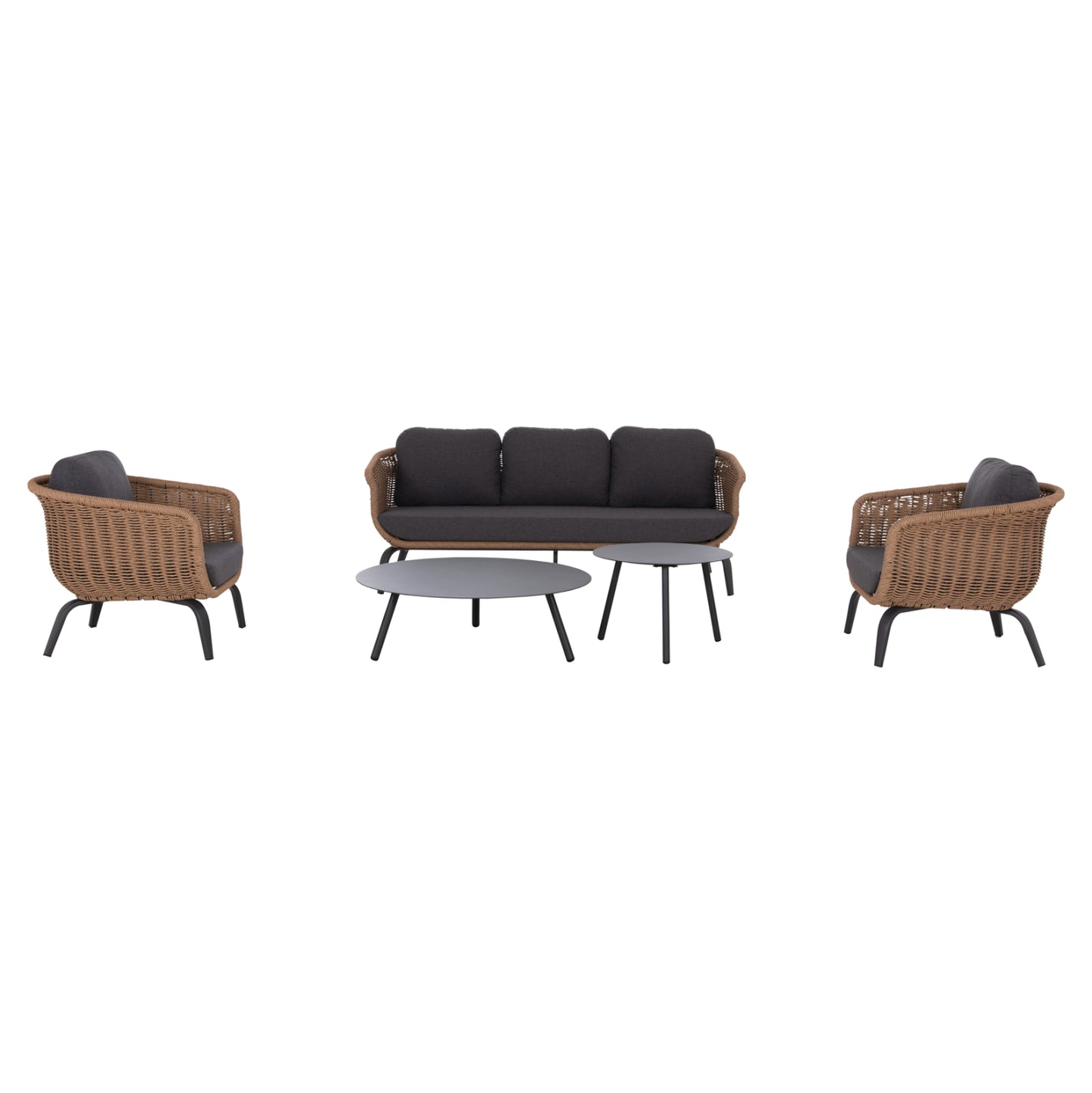 ΣΕΤ ΣΑΛΟΝΙ 5ΤΜΧ STERN HM6555.01 ΓΚΡΙ ΑΛΟΥΜΙΝΙΟ & OLEFIN--TWIST WICKER ΣΕ ΦΥΣΙΚΟ