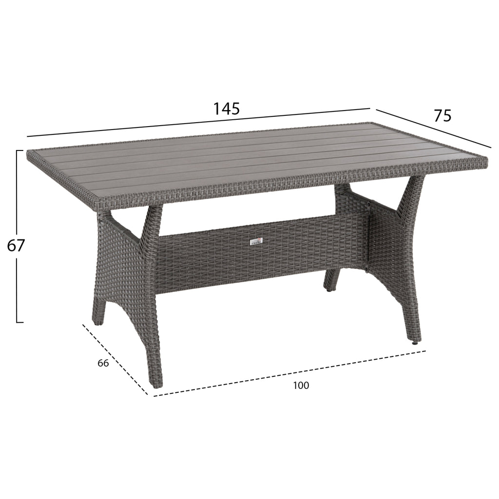 ΣΕΤ ΣΑΛΟΝΙ ΓΩΝΙΑ & ΤΡΑΠΕΖΙ CARSON HM6078.01 ΓΚΡΙ ΣΥΝΘ.RATTAN-ΜΑΞΙΛΑΡΙΑ