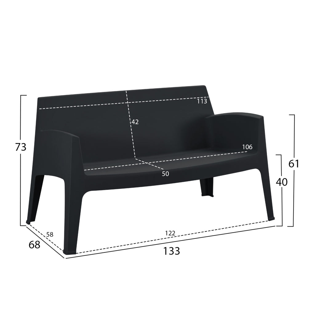 ΣΕΤ ΣΑΛΟΝΙ ΕΞ.ΧΩΡΟΥ 4ΤΜΧ SLEEK HM21268.02 ΜΑΥΡΟ ΠΟΛΥΠΡΟΠΥΛΕΝΙΟ