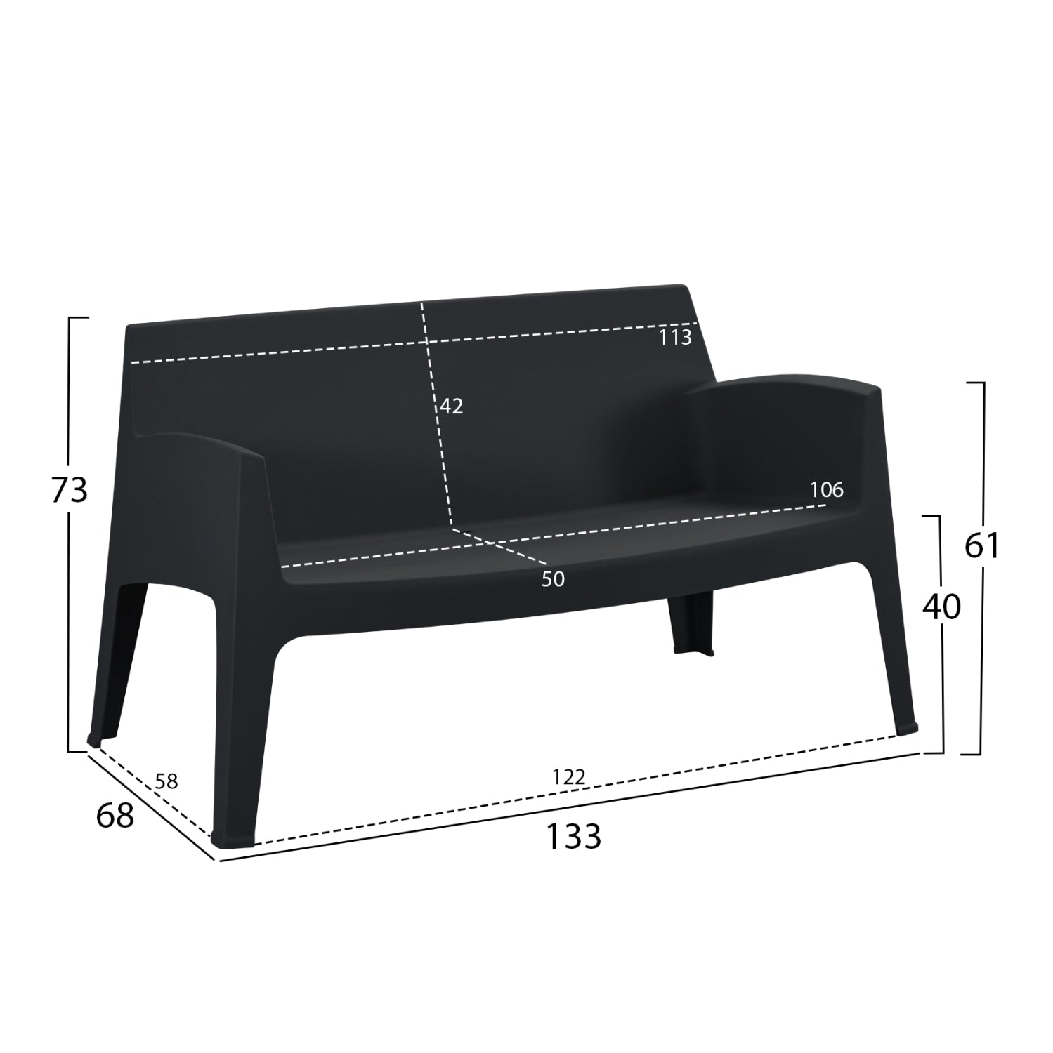 ΣΕΤ ΣΑΛΟΝΙ ΕΞ.ΧΩΡΟΥ 4ΤΜΧ SLEEK HM21268.02 ΜΑΥΡΟ ΠΟΛΥΠΡΟΠΥΛΕΝΙΟ