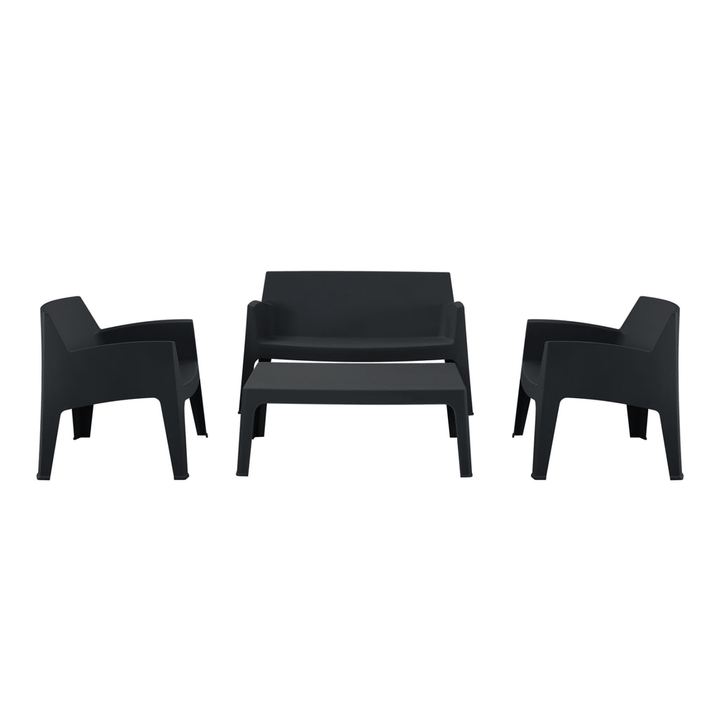 ΣΕΤ ΣΑΛΟΝΙ ΕΞ.ΧΩΡΟΥ 4ΤΜΧ SLEEK HM21268.02 ΜΑΥΡΟ ΠΟΛΥΠΡΟΠΥΛΕΝΙΟ