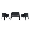 ΣΕΤ ΣΑΛΟΝΙ ΕΞ.ΧΩΡΟΥ 4ΤΜΧ SLEEK HM21268.02 ΜΑΥΡΟ ΠΟΛΥΠΡΟΠΥΛΕΝΙΟ