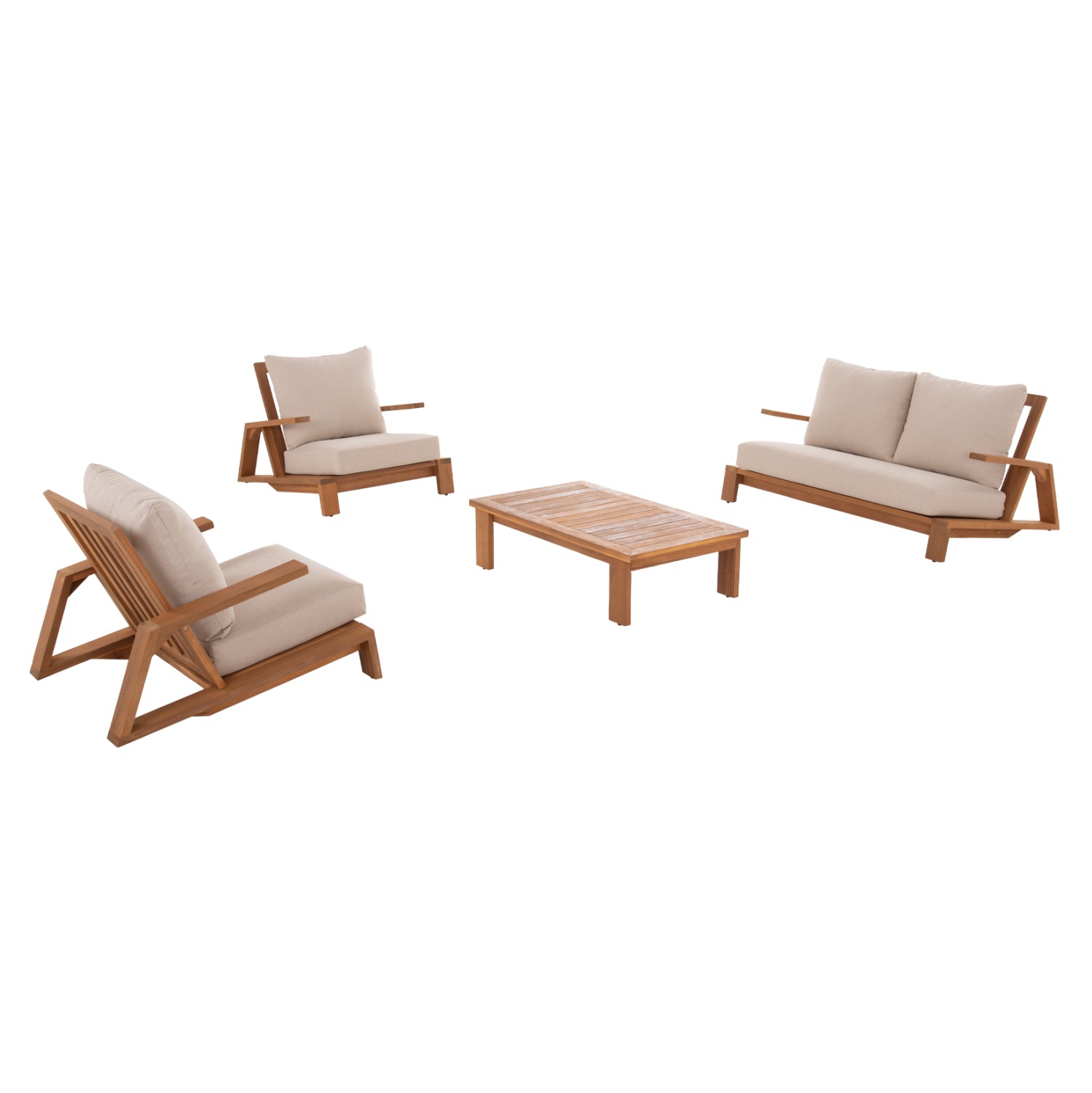 ΣΕΤ ΣΑΛΟΝΙ LOUNGE 4ΤΜΧ MIREX HM6521 ΞΥΛΟ ΑΚΑΚΙΑΣ--ΠΟΛΥΕΣΤΕΡΙΚΑ ΜΑΞΙΛΑΡΙΑ ΕΚΡΟΥ