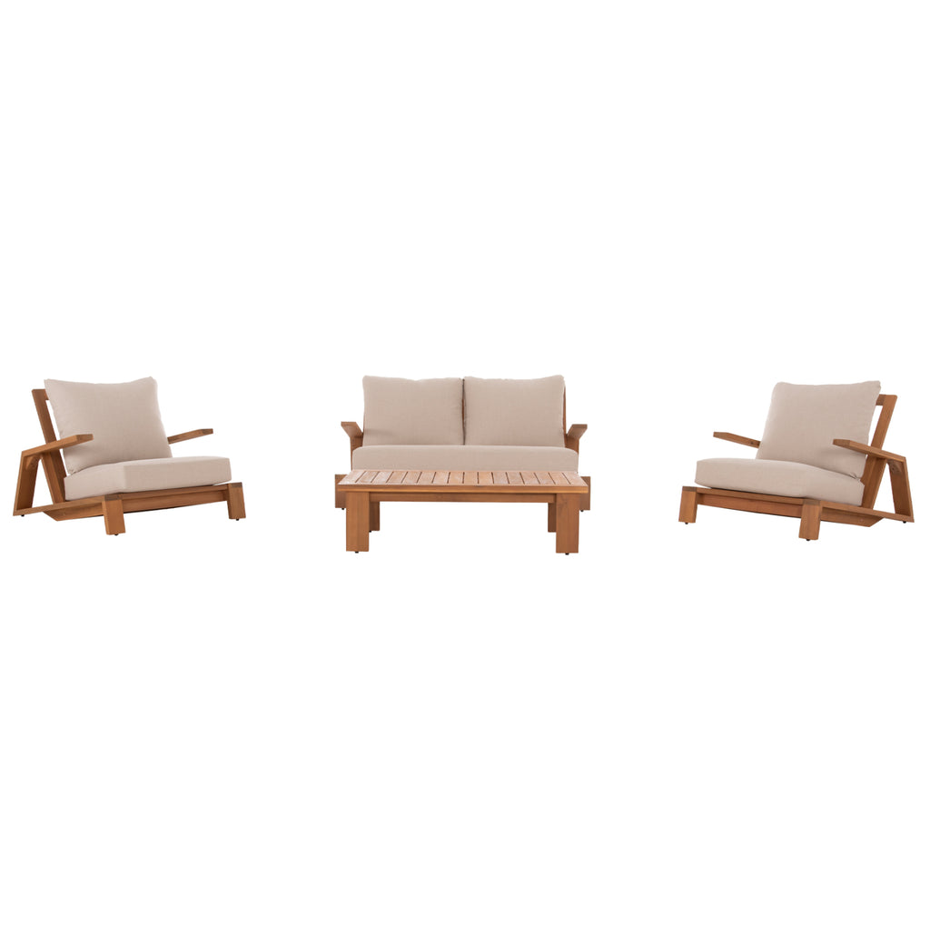 ΣΕΤ ΣΑΛΟΝΙ LOUNGE 4ΤΜΧ MIREX HM6521 ΞΥΛΟ ΑΚΑΚΙΑΣ--ΠΟΛΥΕΣΤΕΡΙΚΑ ΜΑΞΙΛΑΡΙΑ ΕΚΡΟΥ