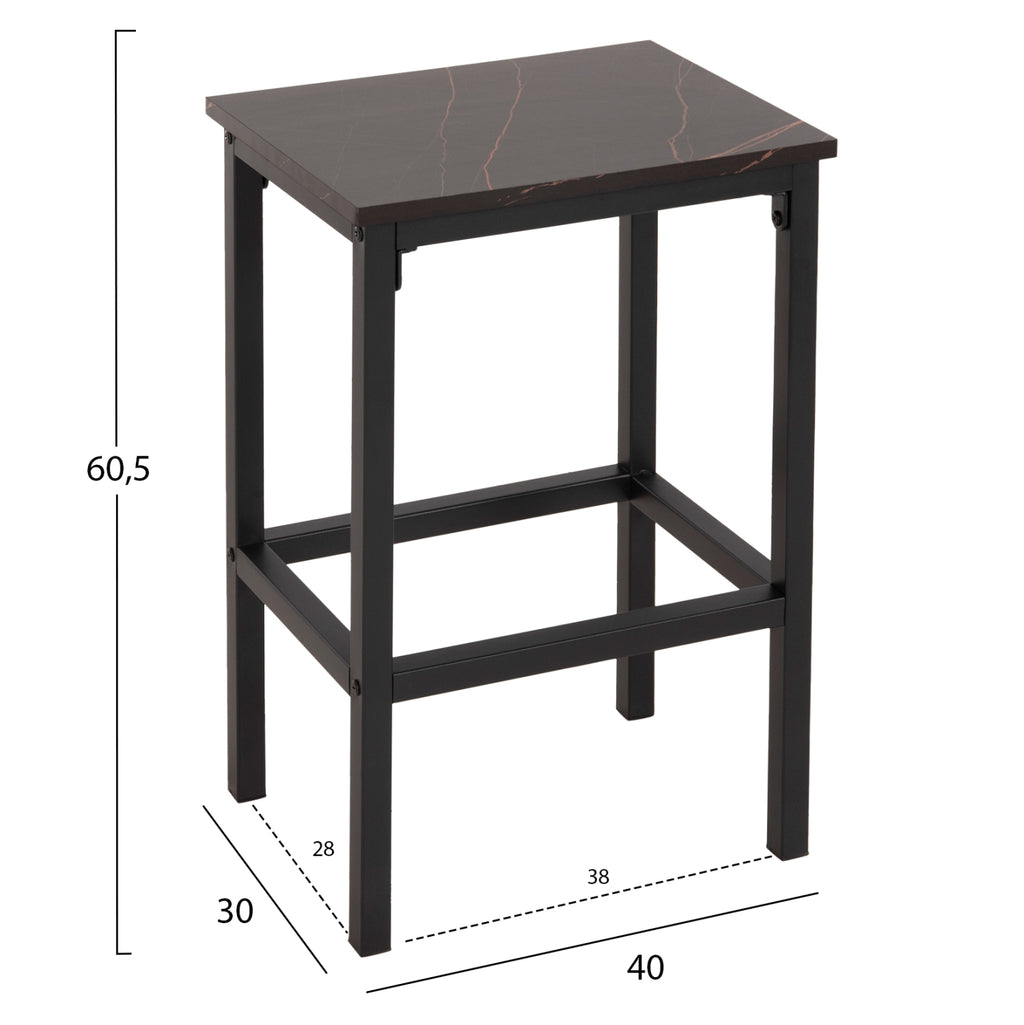 ΣΕΤ ΤΡΑΠΕΖΑΡΙΑ ΜΠΑΡ 5ΤΜΧ BOXY HM9882.13 ΜΑΥΡΟ ΜΕΤΑΛΛΟ-ΜΕΛΑΜΙΝΗ ΜΑΥΡΟ ΜΑΡΜΑΡΟ