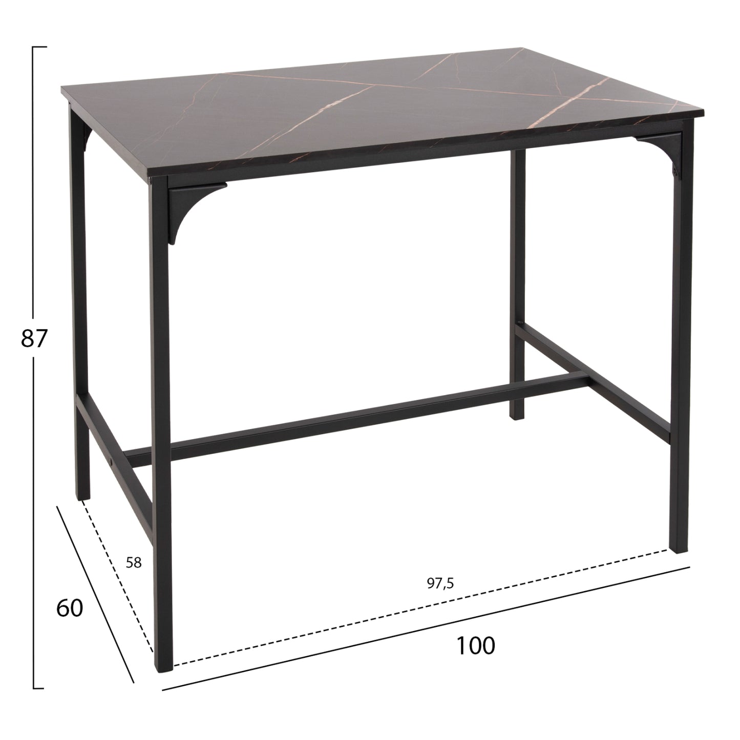ΣΕΤ ΤΡΑΠΕΖΑΡΙΑ ΜΠΑΡ 5ΤΜΧ BOXY HM9882.13 ΜΑΥΡΟ ΜΕΤΑΛΛΟ-ΜΕΛΑΜΙΝΗ ΜΑΥΡΟ ΜΑΡΜΑΡΟ