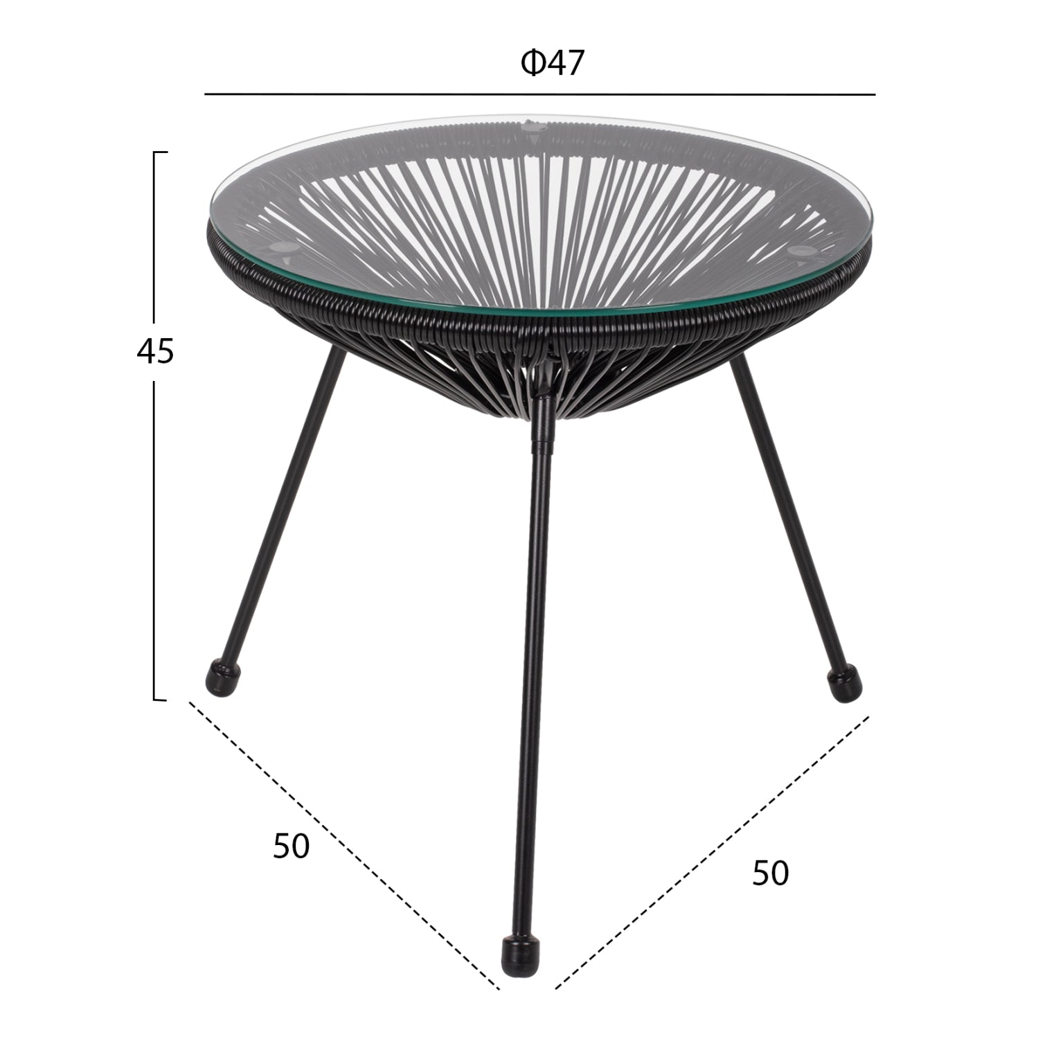 ΣΕΤ ΤΡΑΠΕΖΑΡΙΑΣ 3ΤΜΧ HM11871 ΜΕΤΑΛΛΟ & RATTAN ΣΕ ΜΑΥΡΟ ΧΡΩΜΑ