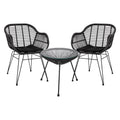 ΣΕΤ ΤΡΑΠΕΖΑΡΙΑΣ 3ΤΜΧ HM11871 ΜΕΤΑΛΛΟ & RATTAN ΣΕ ΜΑΥΡΟ ΧΡΩΜΑ