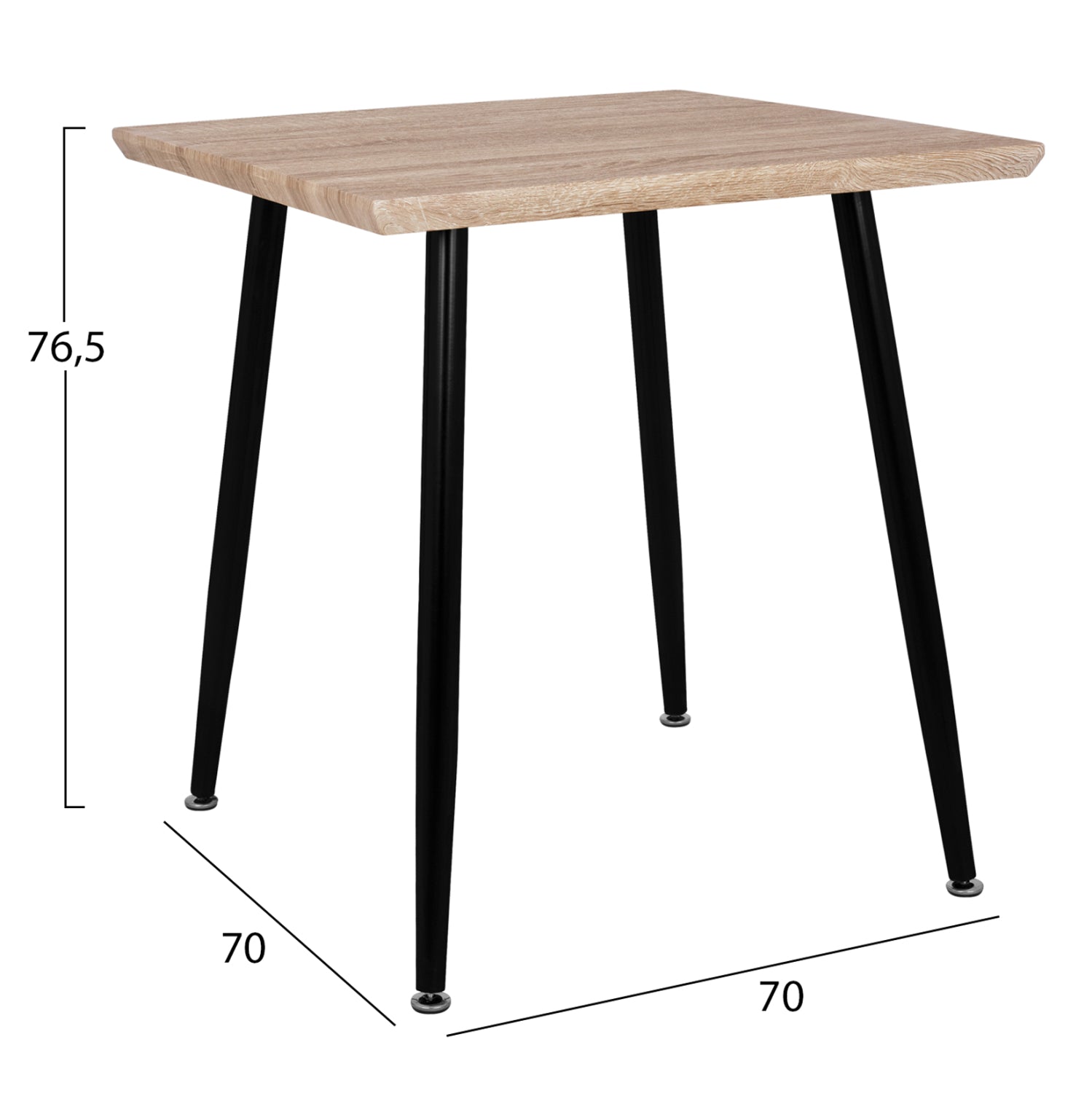 ΣΕΤ ΤΡΑΠΕΖΑΡΙΑΣ 3ΤΜΧ PALOMA HM21380.02 ΤΕΤΡΑΓΩΝΟ ΤΡΑΠΕΖΙ & 2 ΚΑΡΕΚΛΕΣ ΣΕ ΜΑΥΡΟ